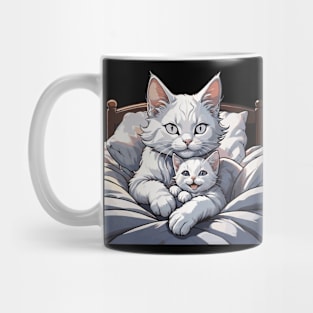 Loving Connection: White Cat Duo Mug